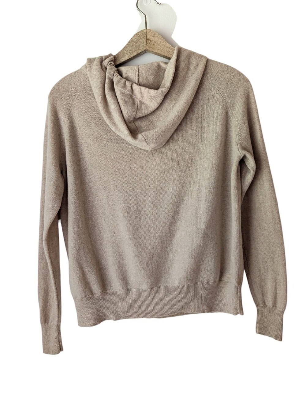 Nili Lotan 100% Cashmere Hoodie Sweater Oatmeal Beige XS SOFT Minimalist - Picture 3 of 8